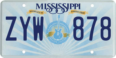 MS license plate ZYW878