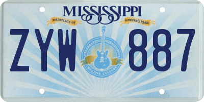 MS license plate ZYW887