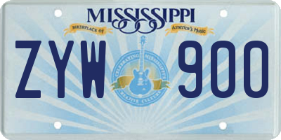 MS license plate ZYW900