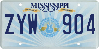 MS license plate ZYW904