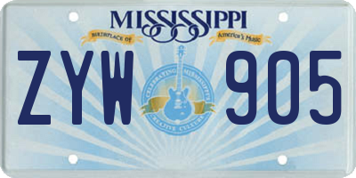 MS license plate ZYW905