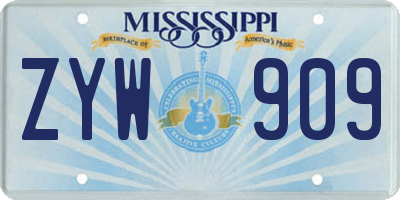 MS license plate ZYW909
