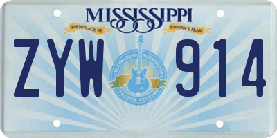 MS license plate ZYW914