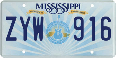 MS license plate ZYW916
