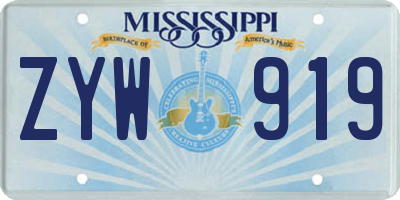 MS license plate ZYW919