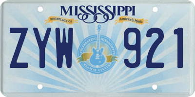 MS license plate ZYW921