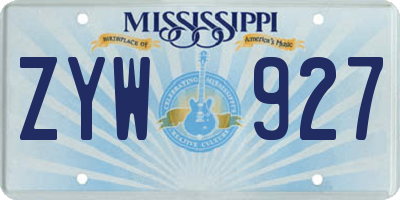 MS license plate ZYW927