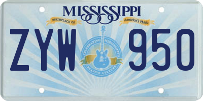 MS license plate ZYW950