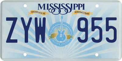 MS license plate ZYW955
