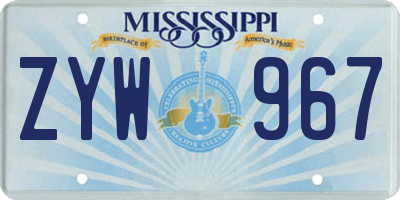 MS license plate ZYW967