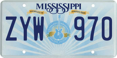 MS license plate ZYW970