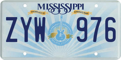 MS license plate ZYW976