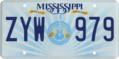 MS license plate ZYW979