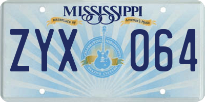 MS license plate ZYX064