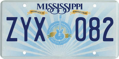 MS license plate ZYX082