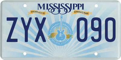 MS license plate ZYX090