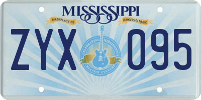 MS license plate ZYX095