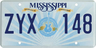 MS license plate ZYX148