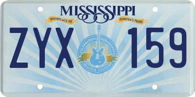 MS license plate ZYX159