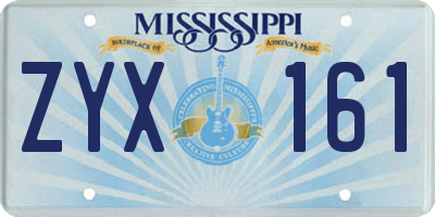 MS license plate ZYX161