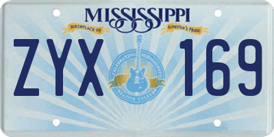 MS license plate ZYX169