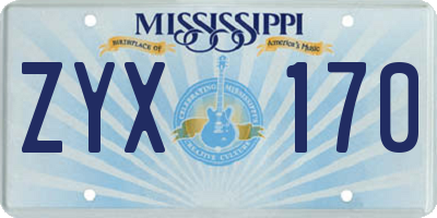 MS license plate ZYX170