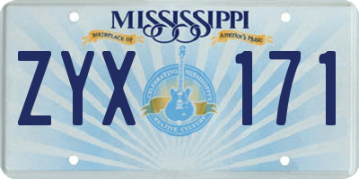 MS license plate ZYX171