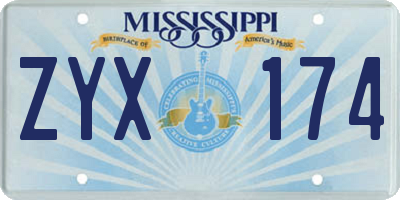 MS license plate ZYX174