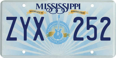 MS license plate ZYX252