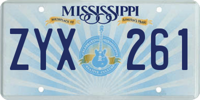MS license plate ZYX261