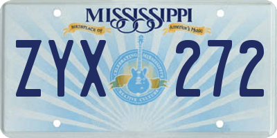 MS license plate ZYX272