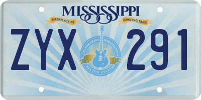 MS license plate ZYX291