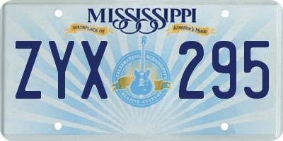 MS license plate ZYX295