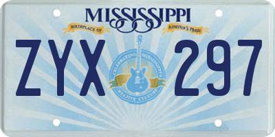 MS license plate ZYX297
