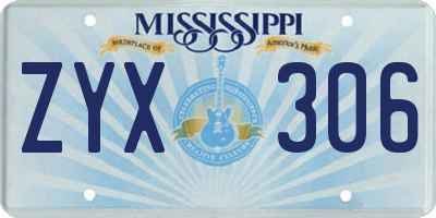 MS license plate ZYX306