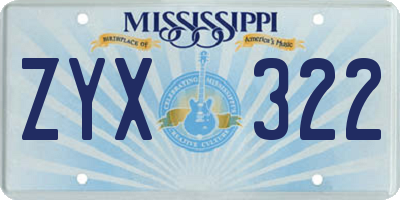 MS license plate ZYX322