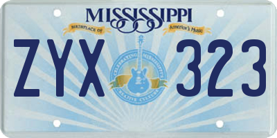 MS license plate ZYX323
