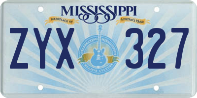 MS license plate ZYX327