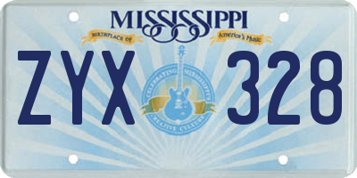 MS license plate ZYX328