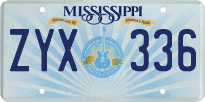 MS license plate ZYX336