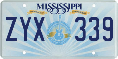 MS license plate ZYX339