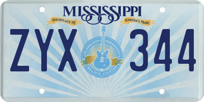 MS license plate ZYX344