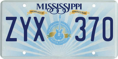MS license plate ZYX370