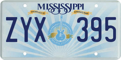 MS license plate ZYX395