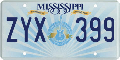 MS license plate ZYX399