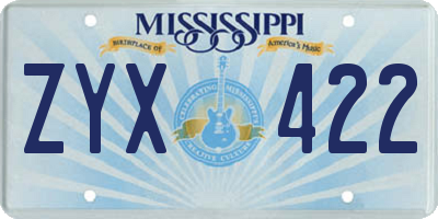 MS license plate ZYX422