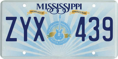 MS license plate ZYX439