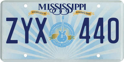 MS license plate ZYX440
