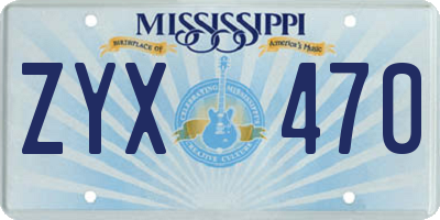 MS license plate ZYX470