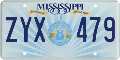 MS license plate ZYX479